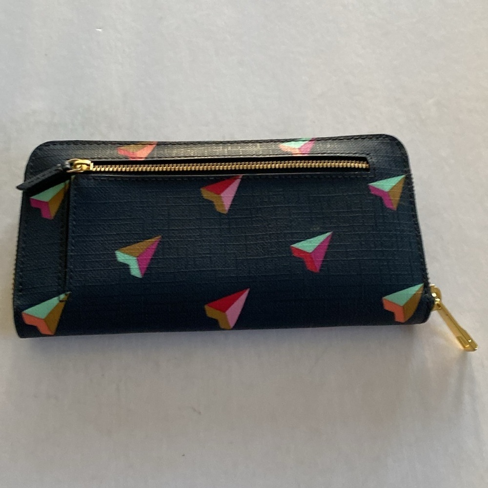FOSSIL Vday Zip Clutch Hearst Zip Around Black Wallet. NWT - Picture 3 of 9
